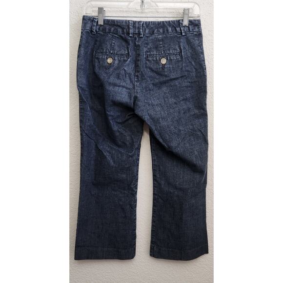 Gap Dark Blue Flat Front Cropped Jeans 4 Lightweight Slashed Front Pockets - Picture 3 of 6